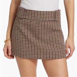 Ronny Kobo Bernice Houndstooth Mini Skirt S